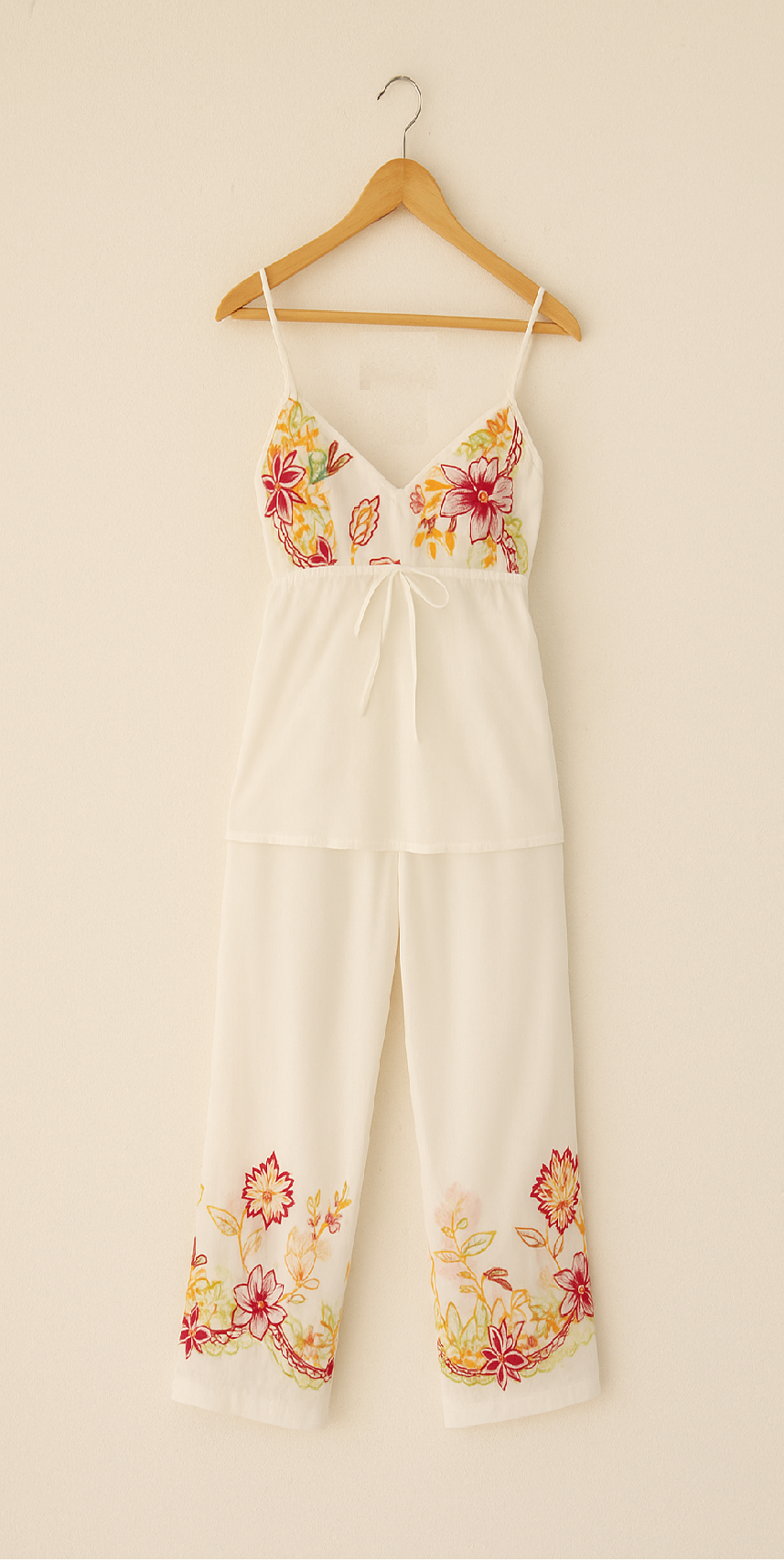 Sleeveless Floral Cotton Pajama Set