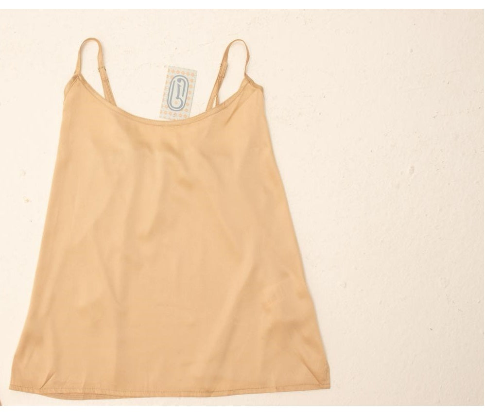 Sleeveless Champaign Lace ٍSatin Pajama Set