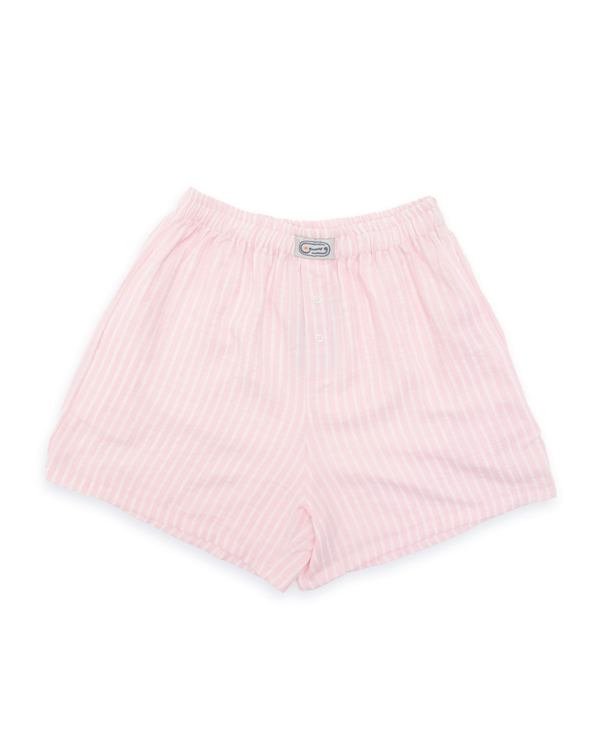 Pink Cotton Striped Pajama Short