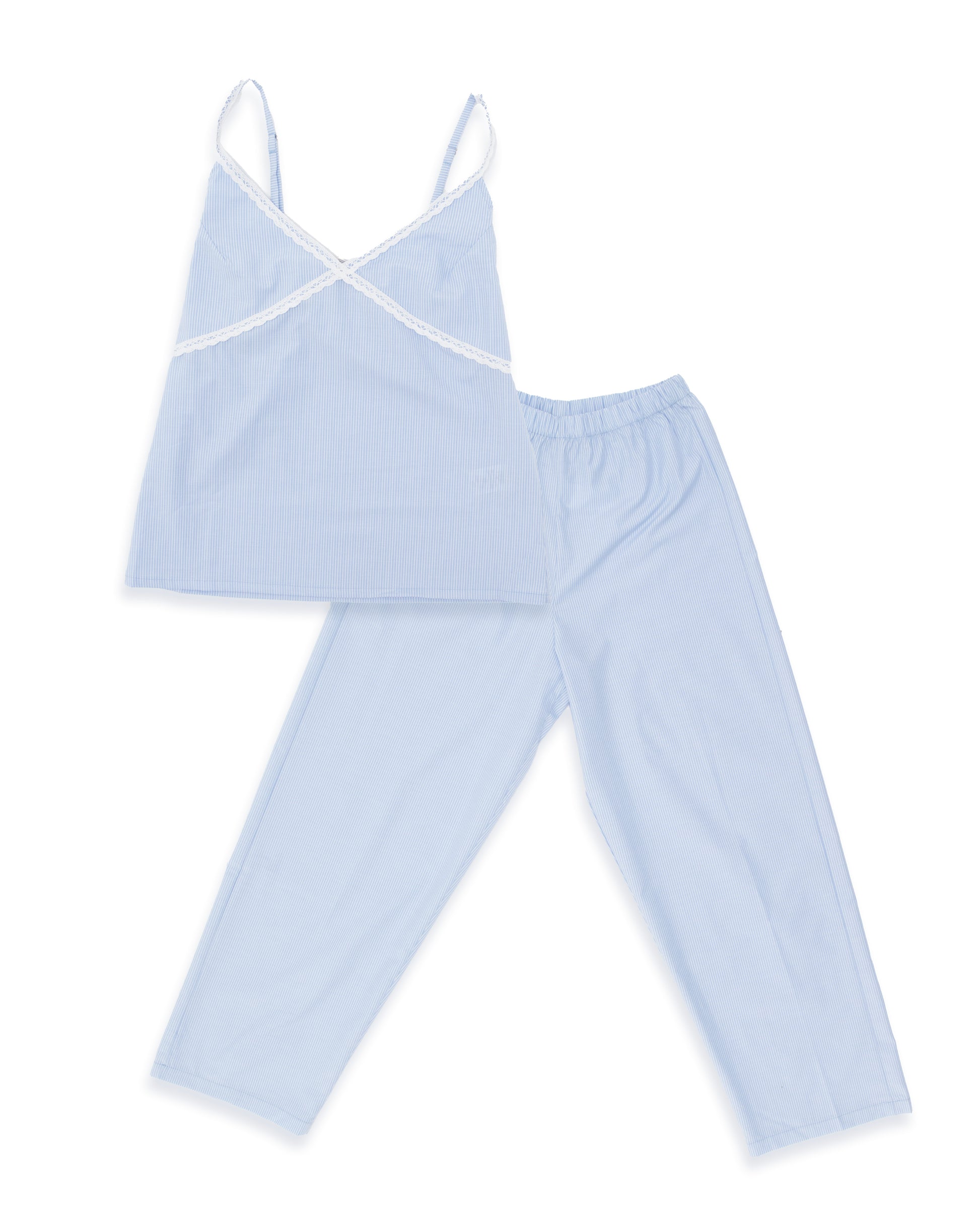 Sleeveless Striped Cotton Pajama Set