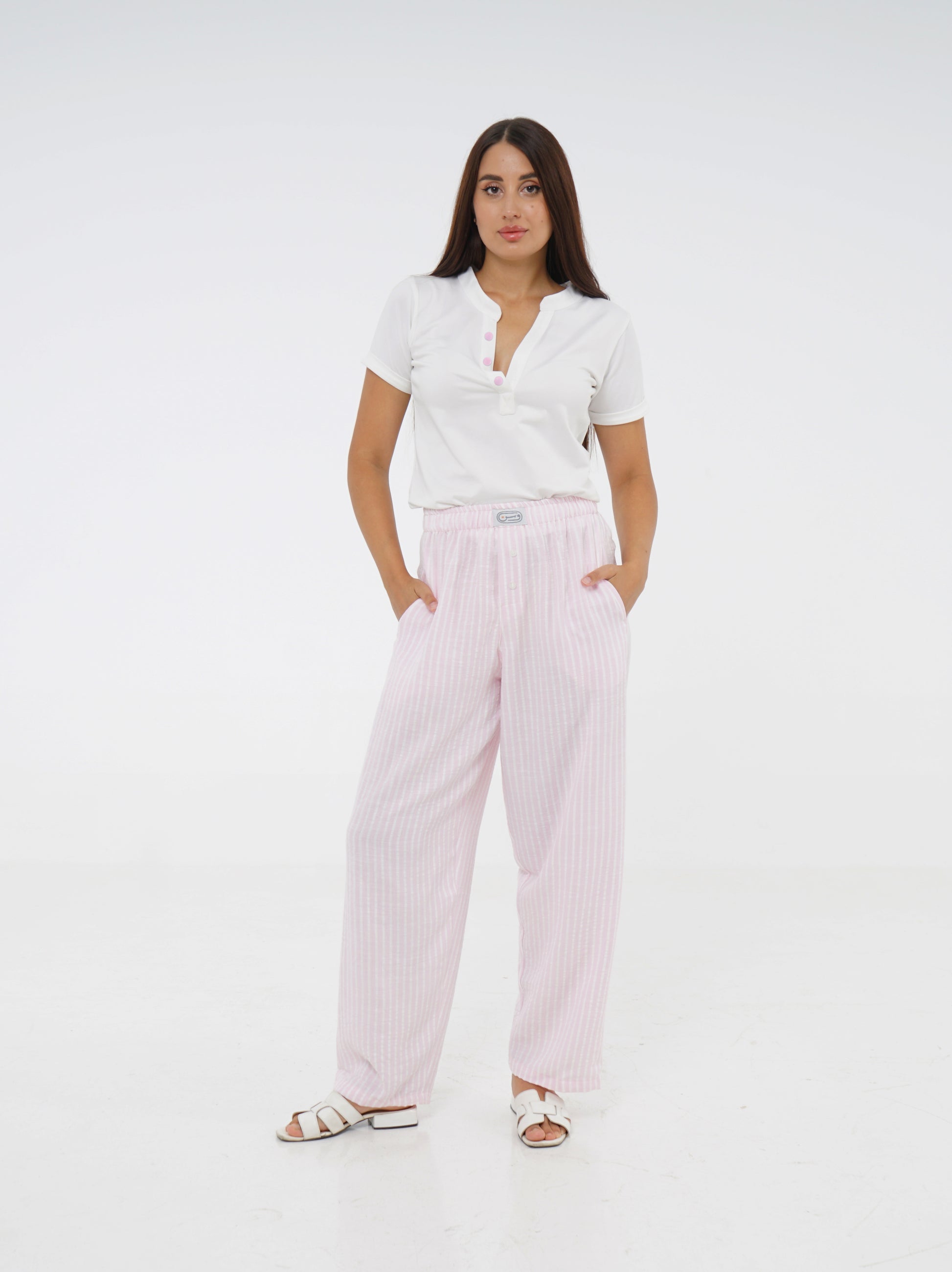 Pink Striped Pyjama Pants