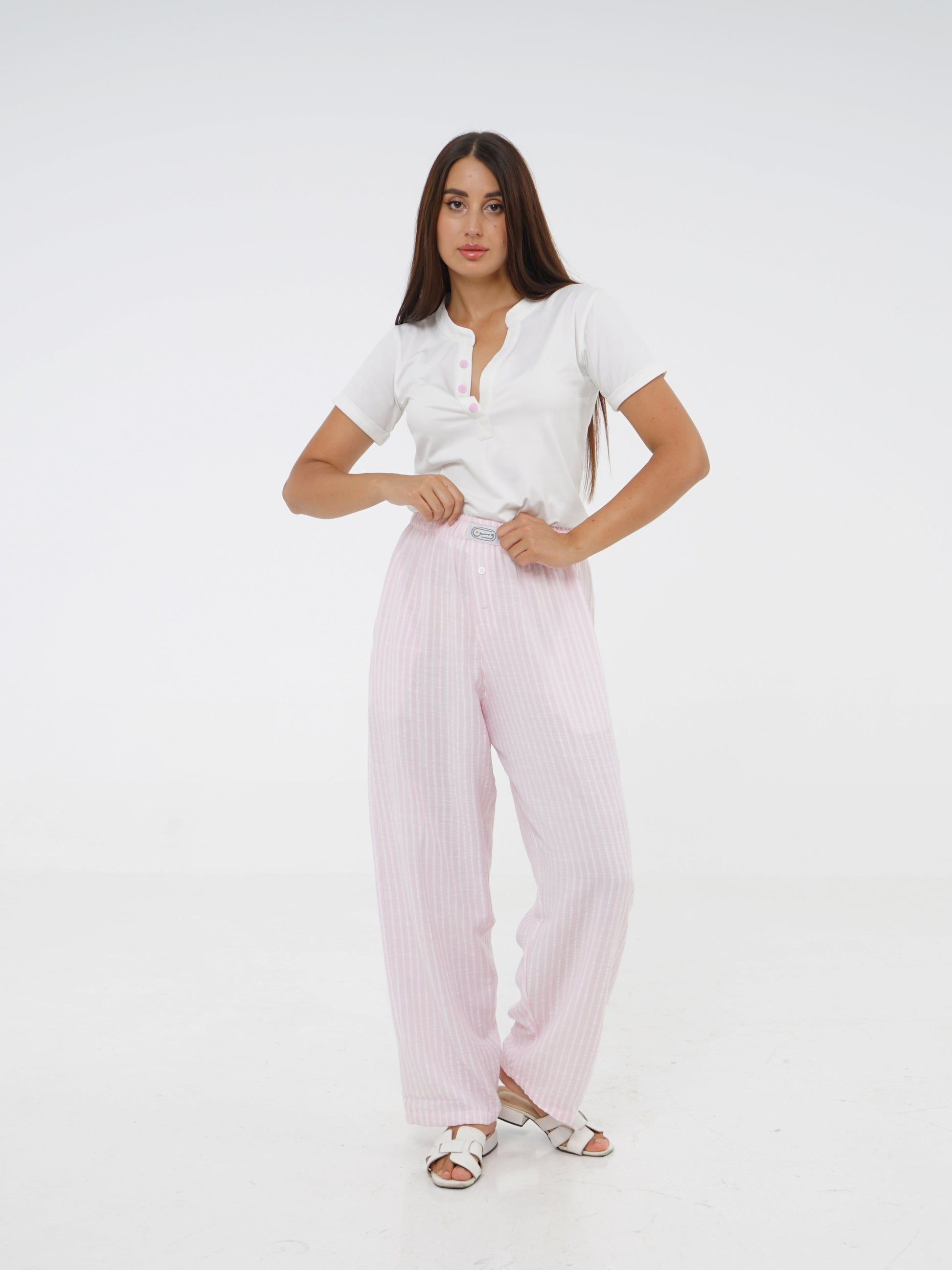 Pink Striped Pyjama Pants