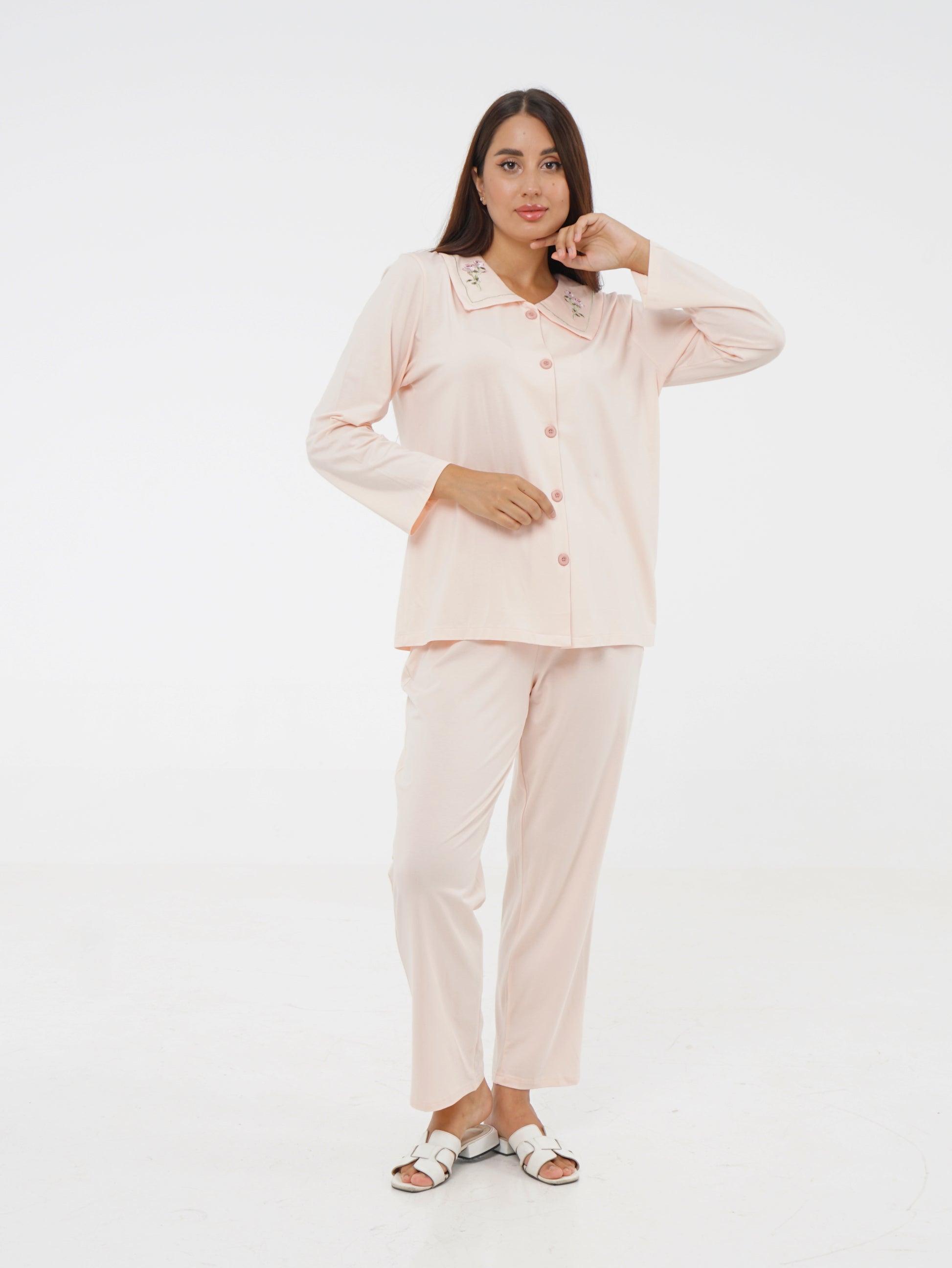 Cotton Pajama Set Long Sleeve Comfort Wear