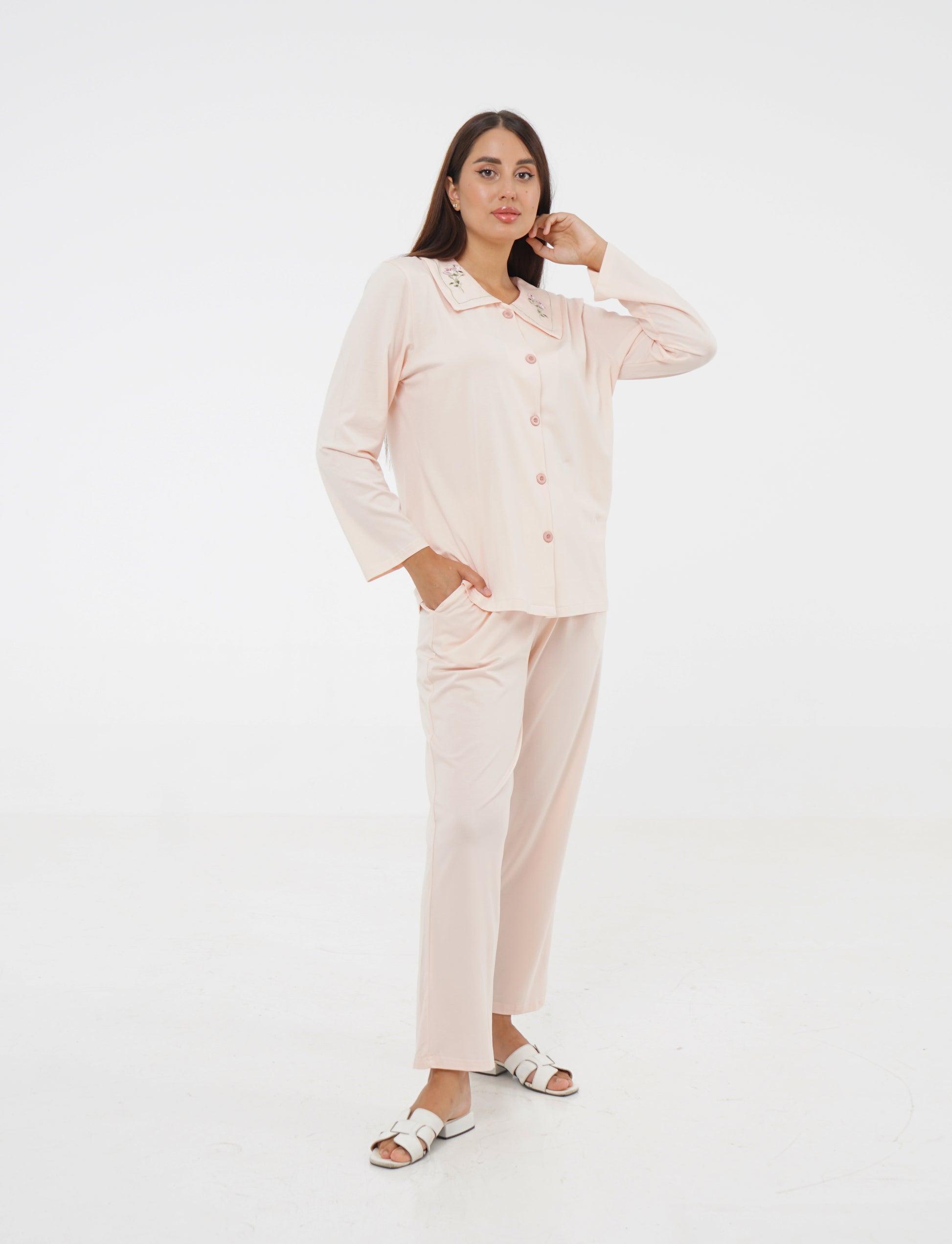 Cotton Pajama Set Long Sleeve Comfort Wear