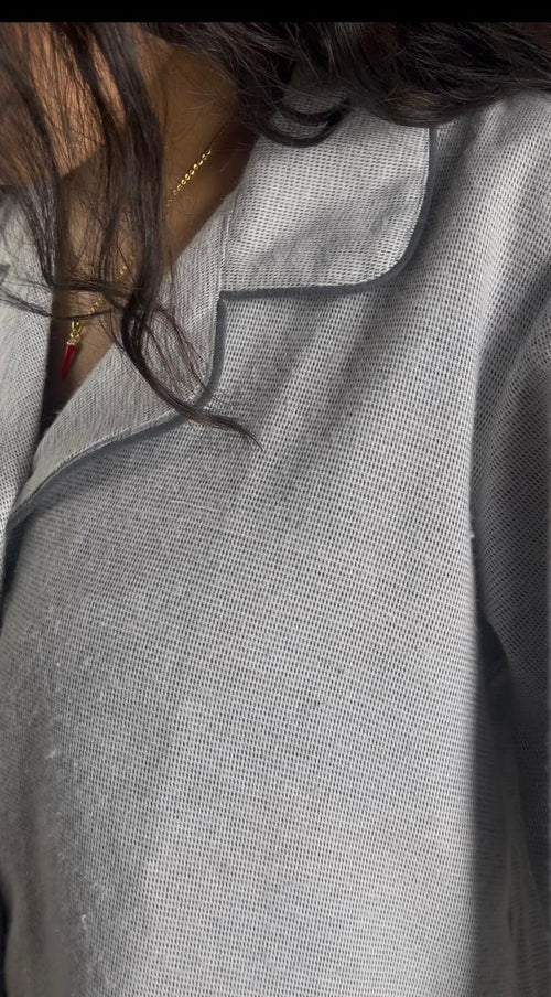 Ash Grey Button-Down Night Dress