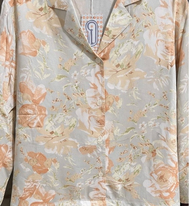 Floral Cotton Pajama Set Peach Serenity