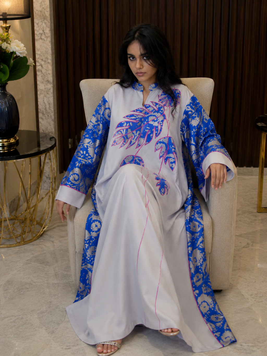 Azure Bloom Abaya