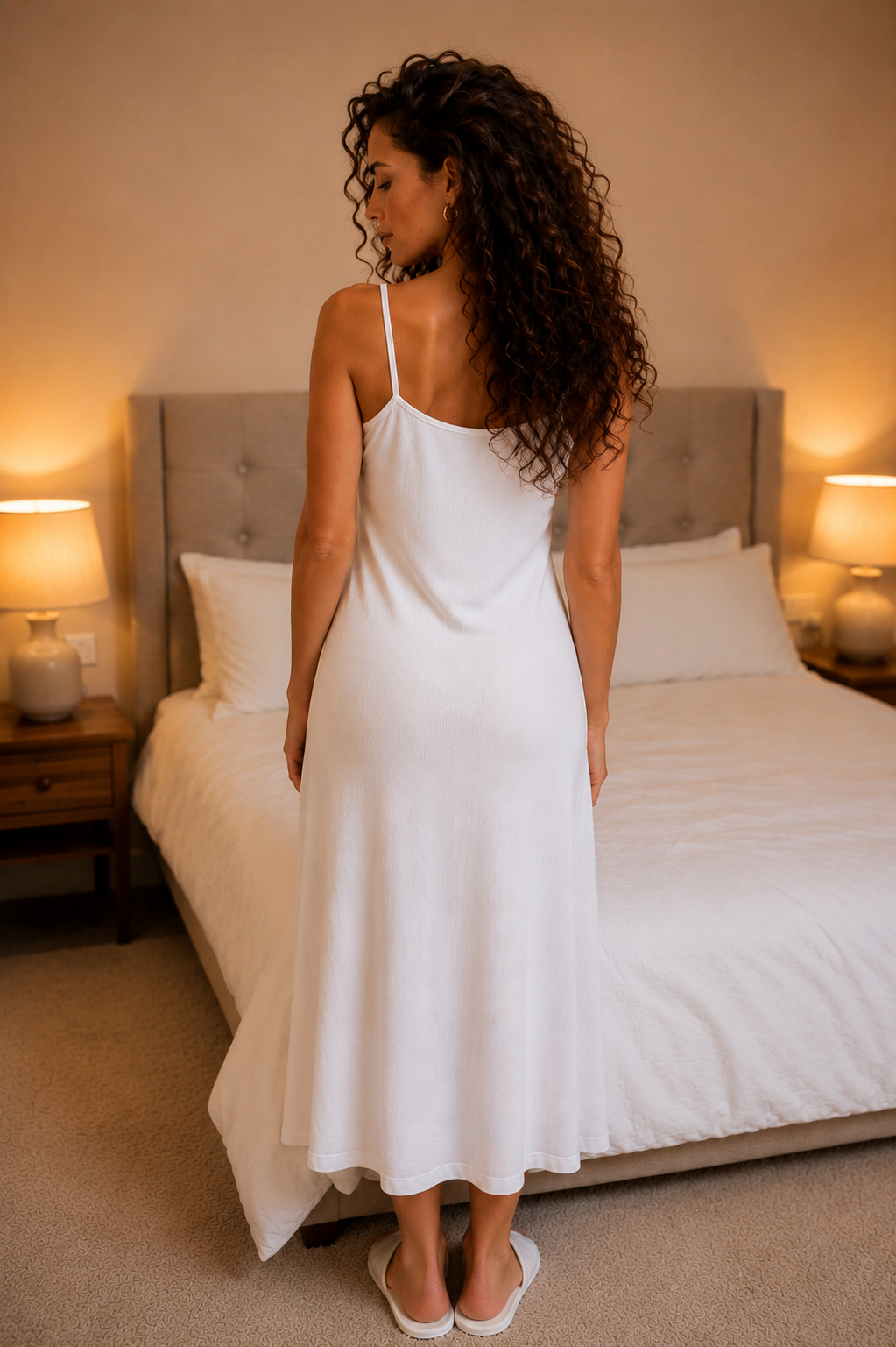 Premium Cotton White Basic Dress