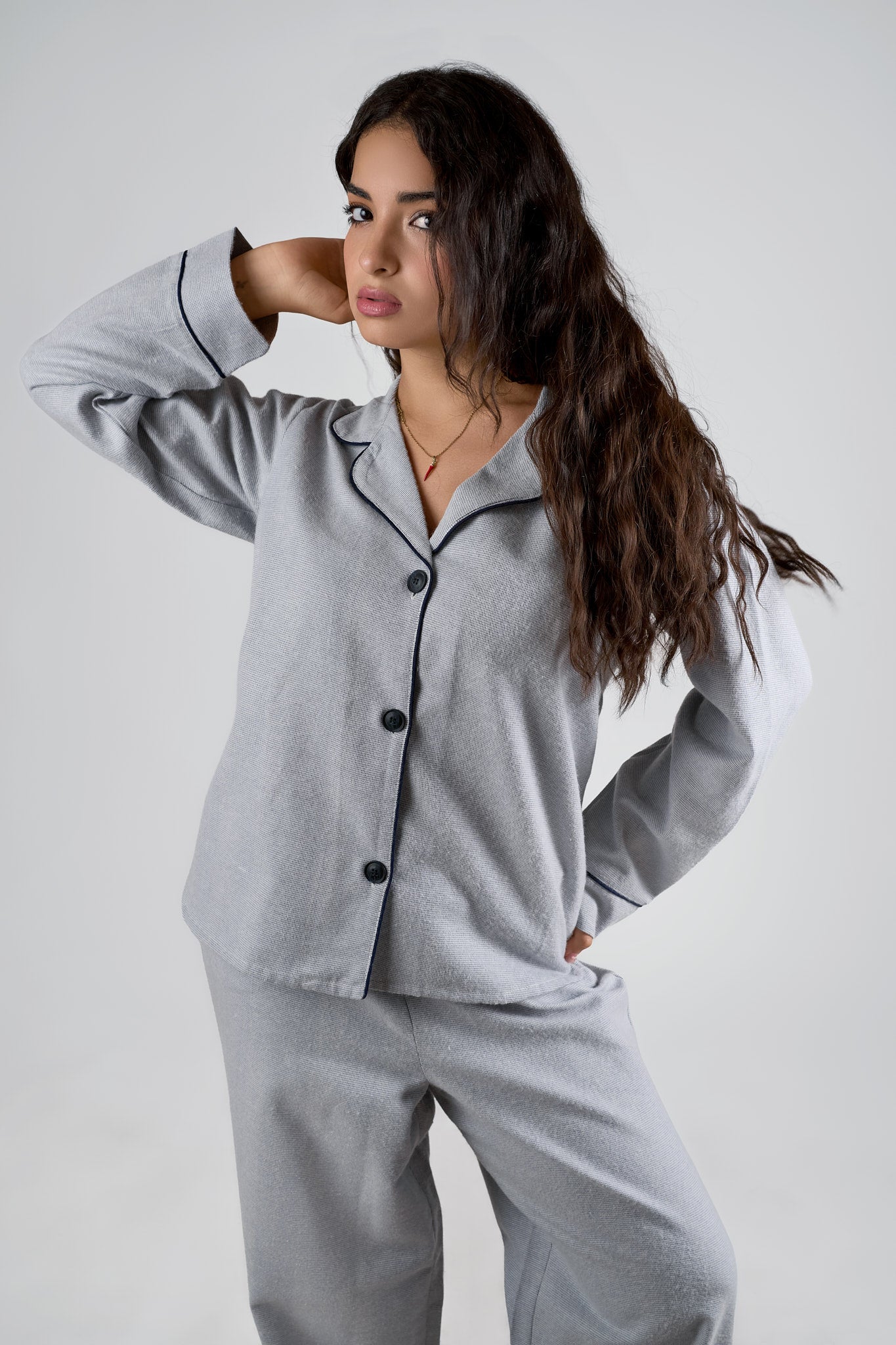 Soft Blue Luxe Winter Pajama Set