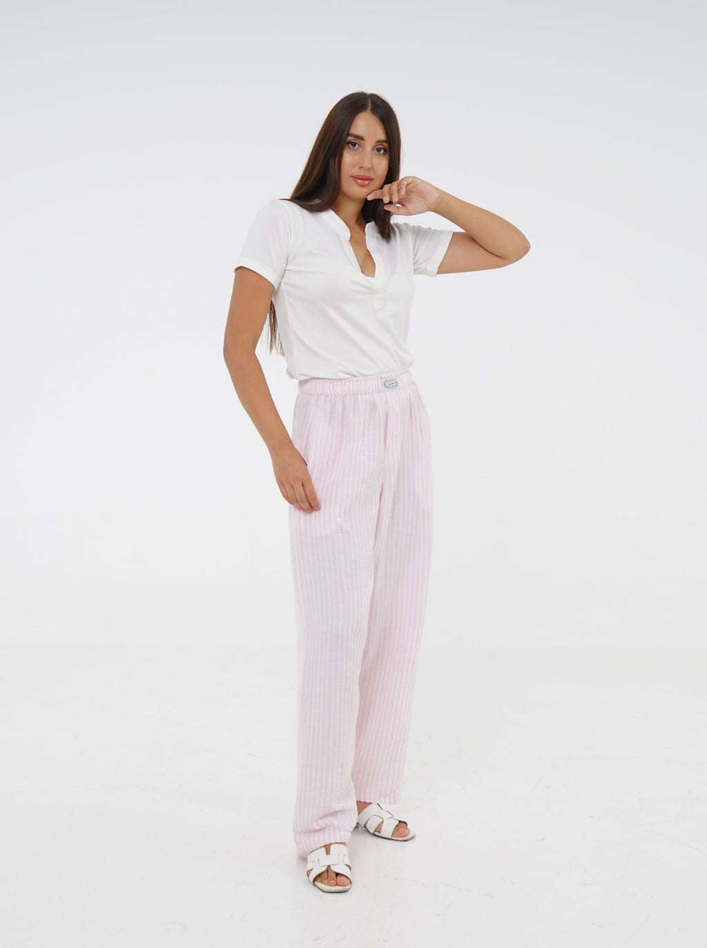 Pink Striped Pyjama Pants