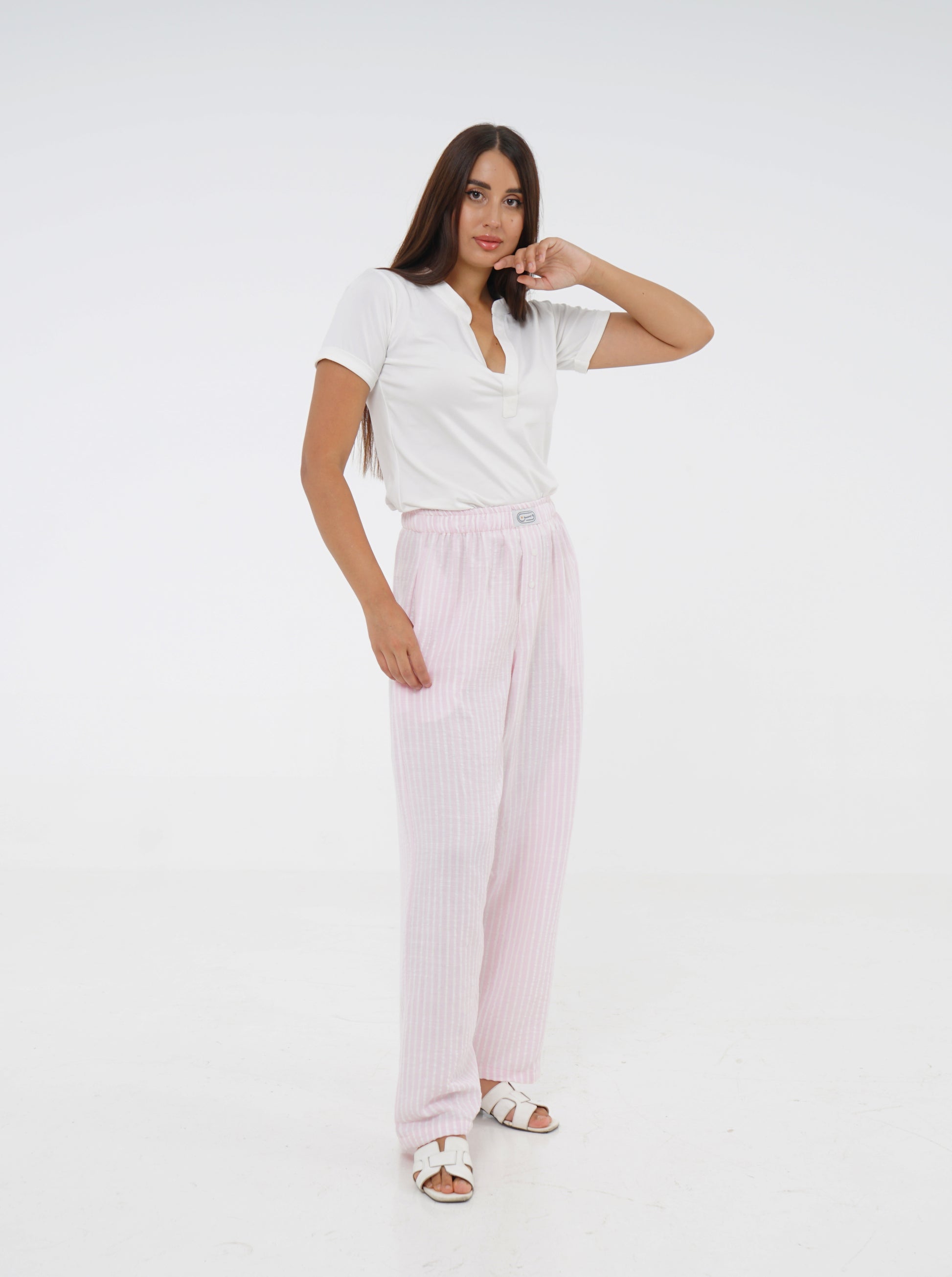 Pink Striped Pyjama Pants
