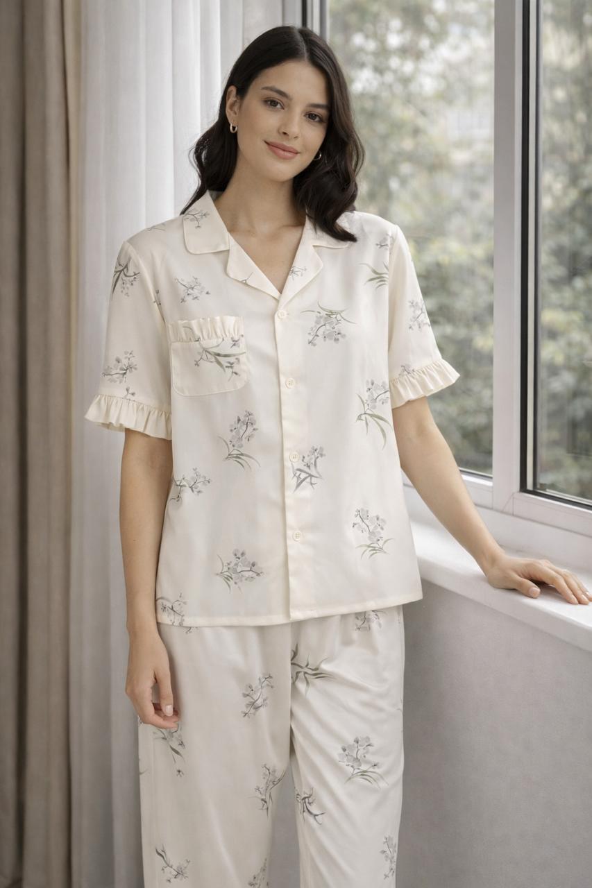 Dreamy Blossom Satin Pajama Set